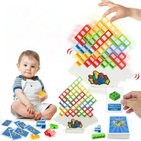 Tetra Tower Balance Game – Wobbly Block Stacking Challenge for Party Nights | Fun Skill Game for Adults, Kids & Family Game Nights