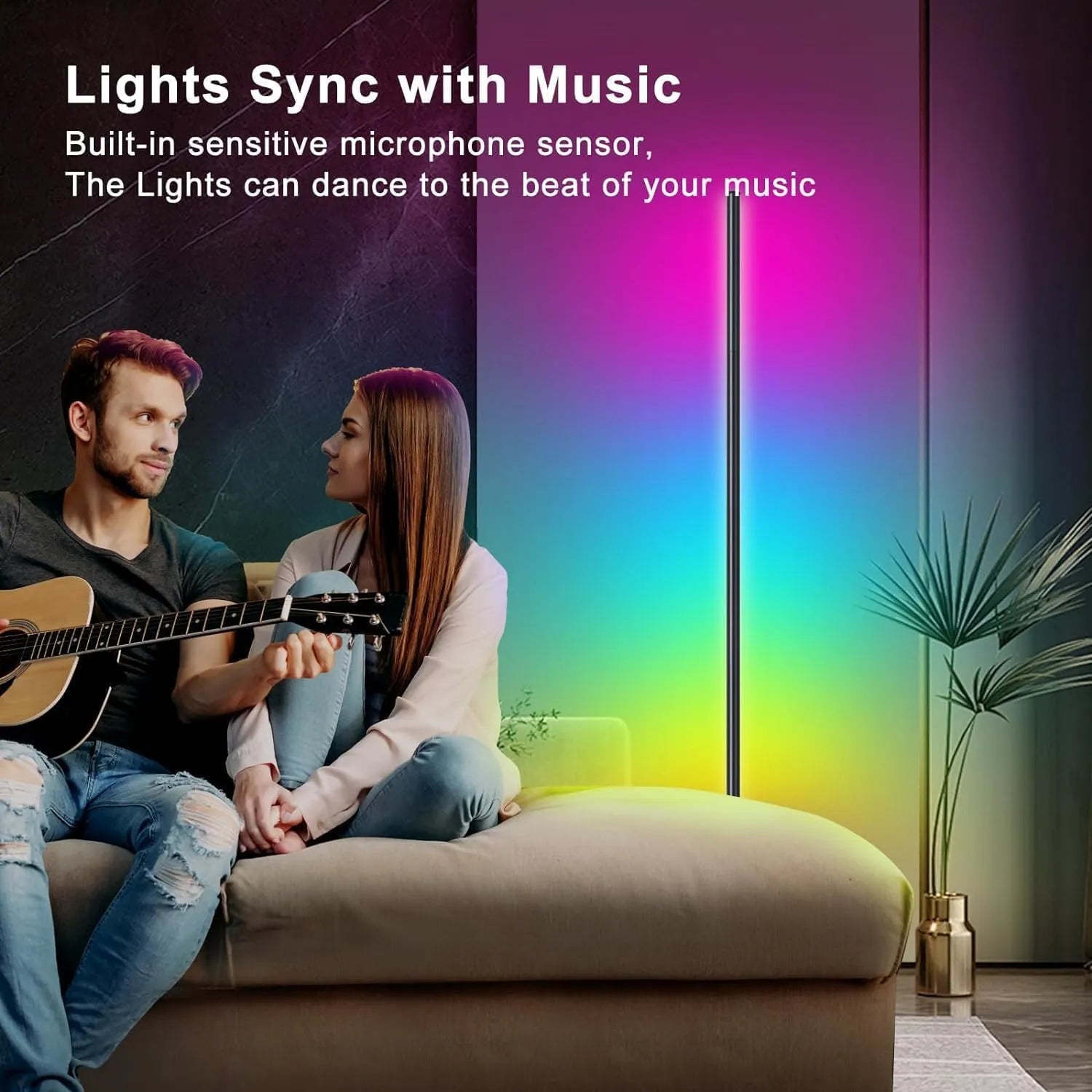 Smart RGB Floor Lamp – Minimal Corner Light for Gaming & Home Decor