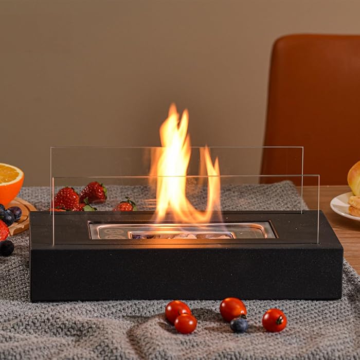 Rectangle Tabletop Fireplace Lamp