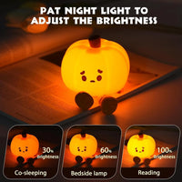 Pumpkin LED Lamp – Rechargeable Silicone Night Light for Gifting & Bedroom