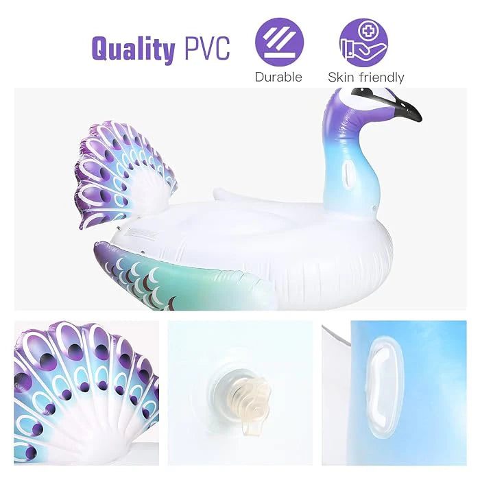 Peacock Pool Floats Inflatable Peacock Pool Float Large Ride On Pool Raft Lounger Island Beach Swimming Pool Party Decorations Pool Island for Adults Water Fun - Kalesh Monk