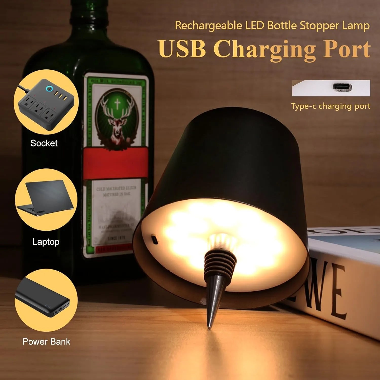 Color Rechargeable Wine Bottle Lights
