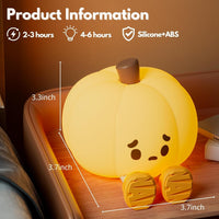 Pumpkin LED Lamp – Rechargeable Silicone Night Light for Gifting & Bedroom