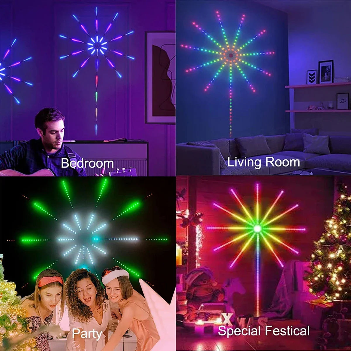 Smart Firework Lights with Remote/APP Control