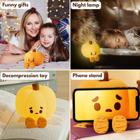 Pumpkin LED Lamp – Rechargeable Silicone Night Light for Gifting & Bedroom