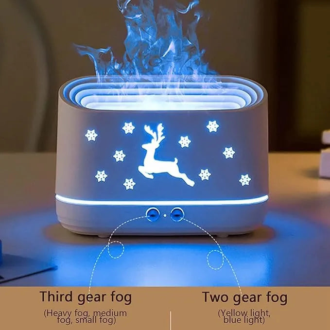 Flame Humidifier with LED Fire Effect – Cool Mist Aromatherapy Diffuser | USB Portable Air Purifier & Mood Light for Bedroom & Home Decor