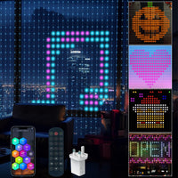 400 LED Programmable Smart String Lights for Indoor and Outdoor with Remote Control and App Control, Text Patterns, Common RGB Color Changing Screen - Kalesh Monk