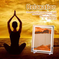 Moving Sand Art Picture 3D Deep Sea Sandscapes Sand Art Liquid Motion Bubbler Timer for Adult Kid Desktop Art Toys for Home Decor and Office - Kalesh Monk