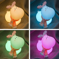 LED Night Light for Kids, Adorable Little Deer Silicone Night Light, USB Charging Colorful Night Lamp for Bedroom Baby Room Pink - Kalesh Monk