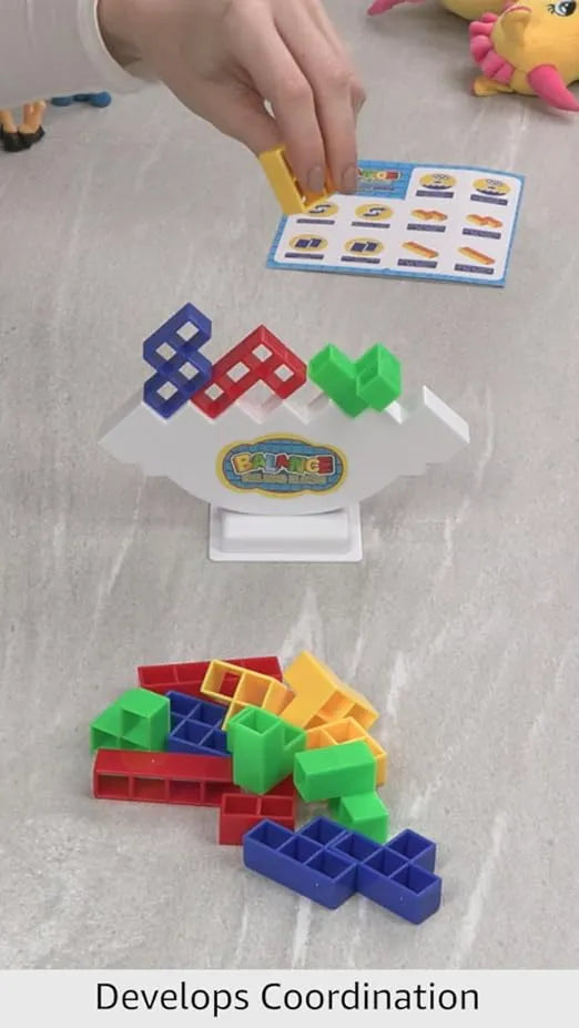 Tetra Tower Balance Game – Wobbly Block Stacking Challenge for Party Nights | Fun Skill Game for Adults, Kids & Family Game Nights