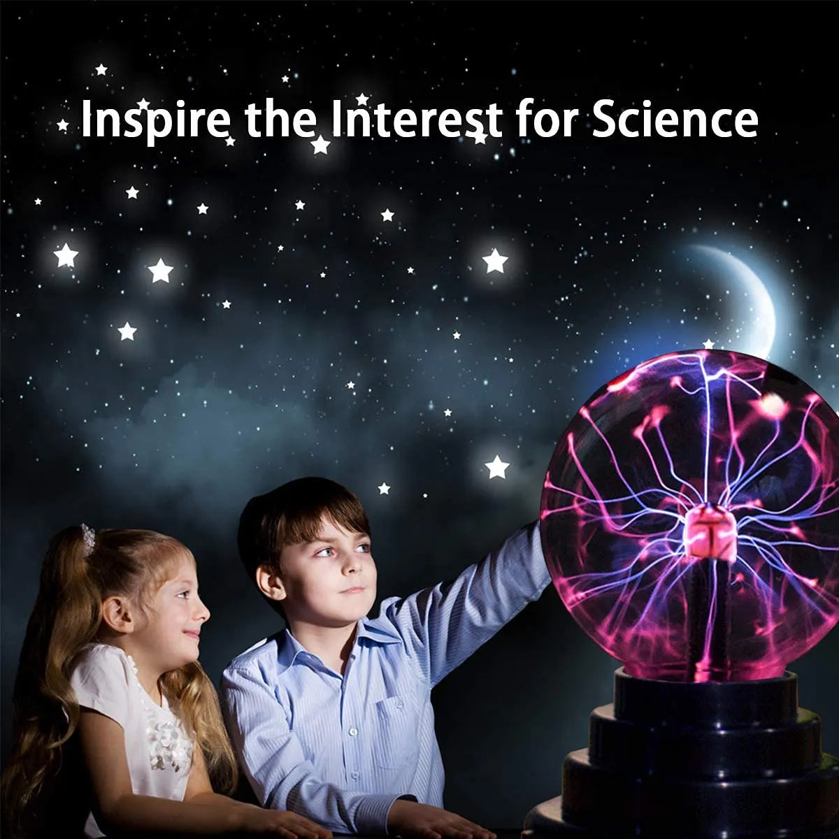 Electric Plasma Ball Lamp – Touch & Sound Activated Lightning Sphere | Fun Science Party Light for Room Decor, Gaming Setup & Gifts