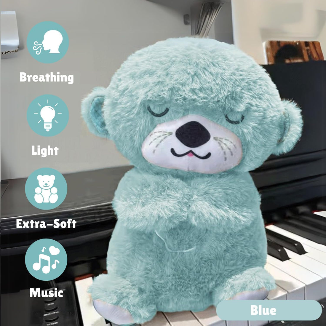 LED Glowing Teddy Bear Plush Toy with Breathing Light – Soft Cuddly Night Light for Kids & Bedrooms – USB Rechargeable Sleep Soother