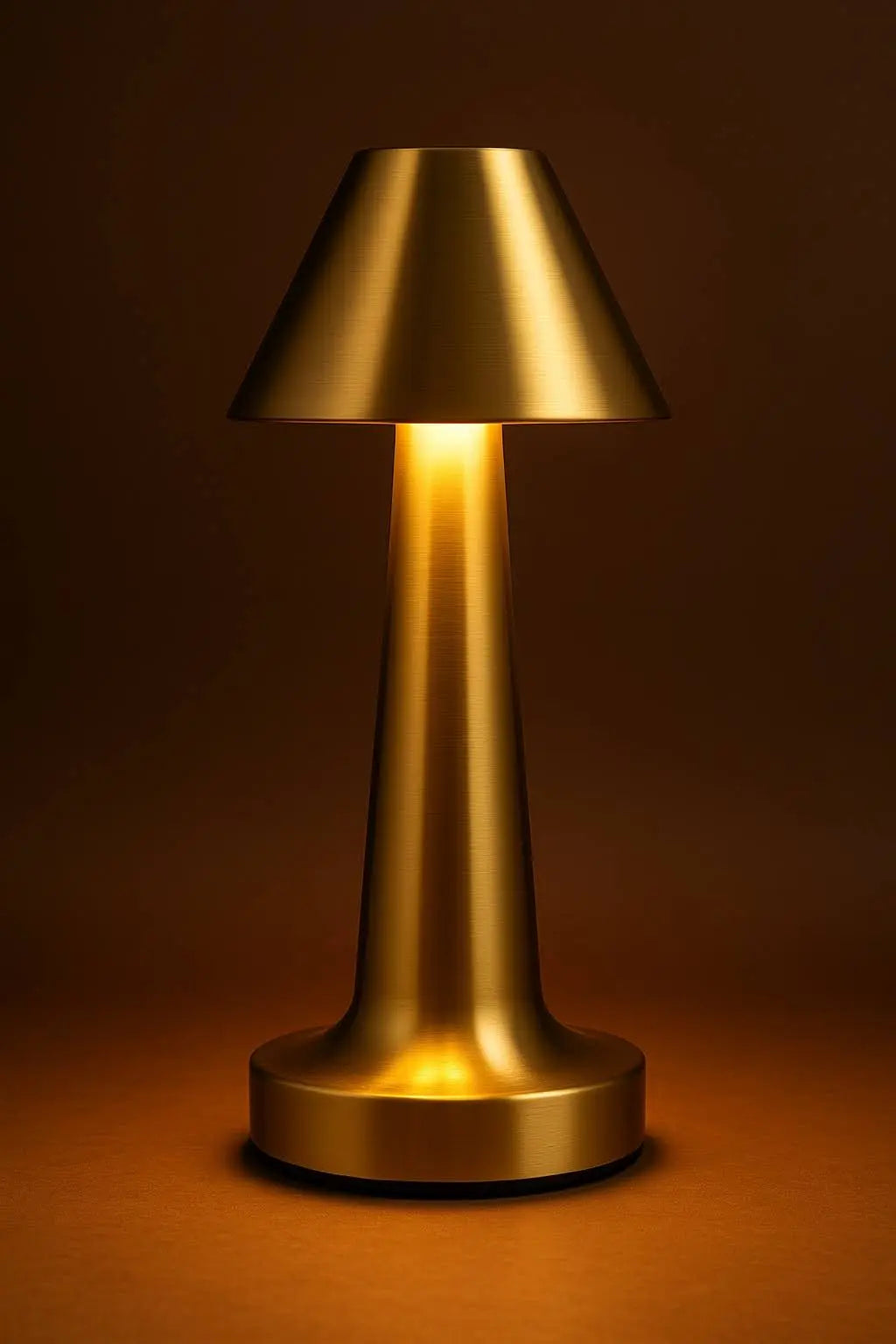 Mushroom Rechargeable LED Table Lamp – Touch Control, Cordless, Dimmable Desk & Bedside Light with Brushed Metal Finish - Kalesh Monk