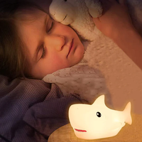 led rechargable shark night light lamp