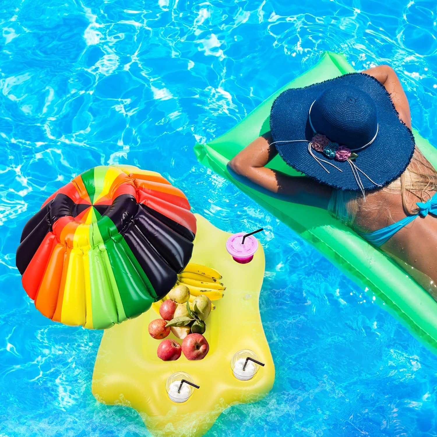 Cloud Tray Bar Cup Drink Holder Container Party Swimming Pool Toy Floating Portable Buffet Ice Serving Drinks Salad Foods Fruits - Kalesh Monk