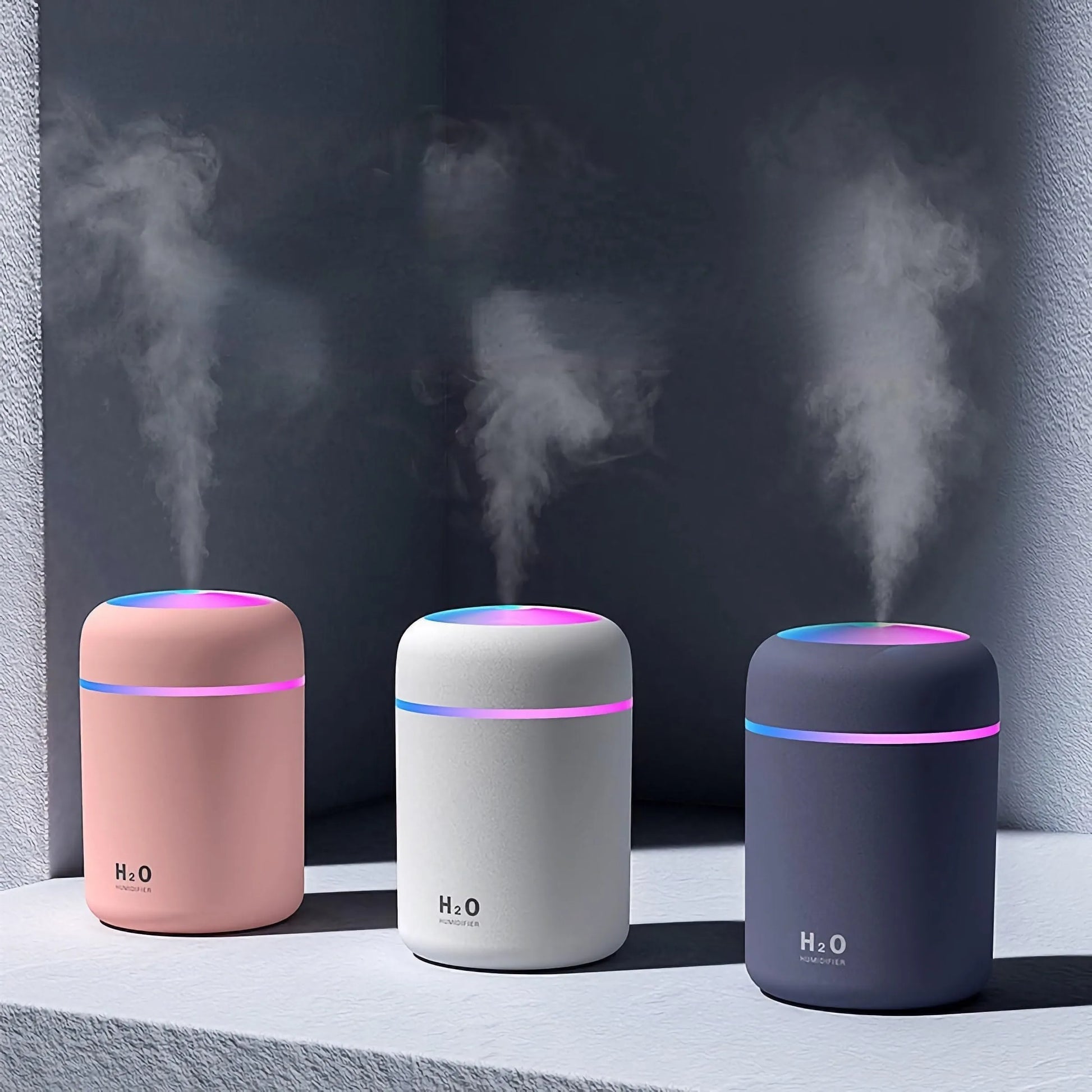 Colorful Mini Humidifier – USB Portable Cool Mist Diffuser with LED Mood Light | Compact Aroma Air Purifier for Bedroom, Car & Desk