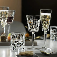 Double Old Fashioned Crystal Glass – 300ml (6 Piece) | Italian Cut Design Whisky & Cocktail Tumbler for Bar, Home, or Gifting