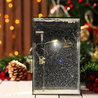Vintage Snowfall Streetlight Lamp – Festive LED Lantern with Moving Snow & Warm Glow for Cozy Decor, Christmas Vibes, and Gifting