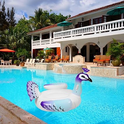 Peacock Pool Floats Inflatable Peacock Pool Float Large Ride On Pool Raft Lounger Island Beach Swimming Pool Party Decorations Pool Island for Adults Water Fun - Kalesh Monk