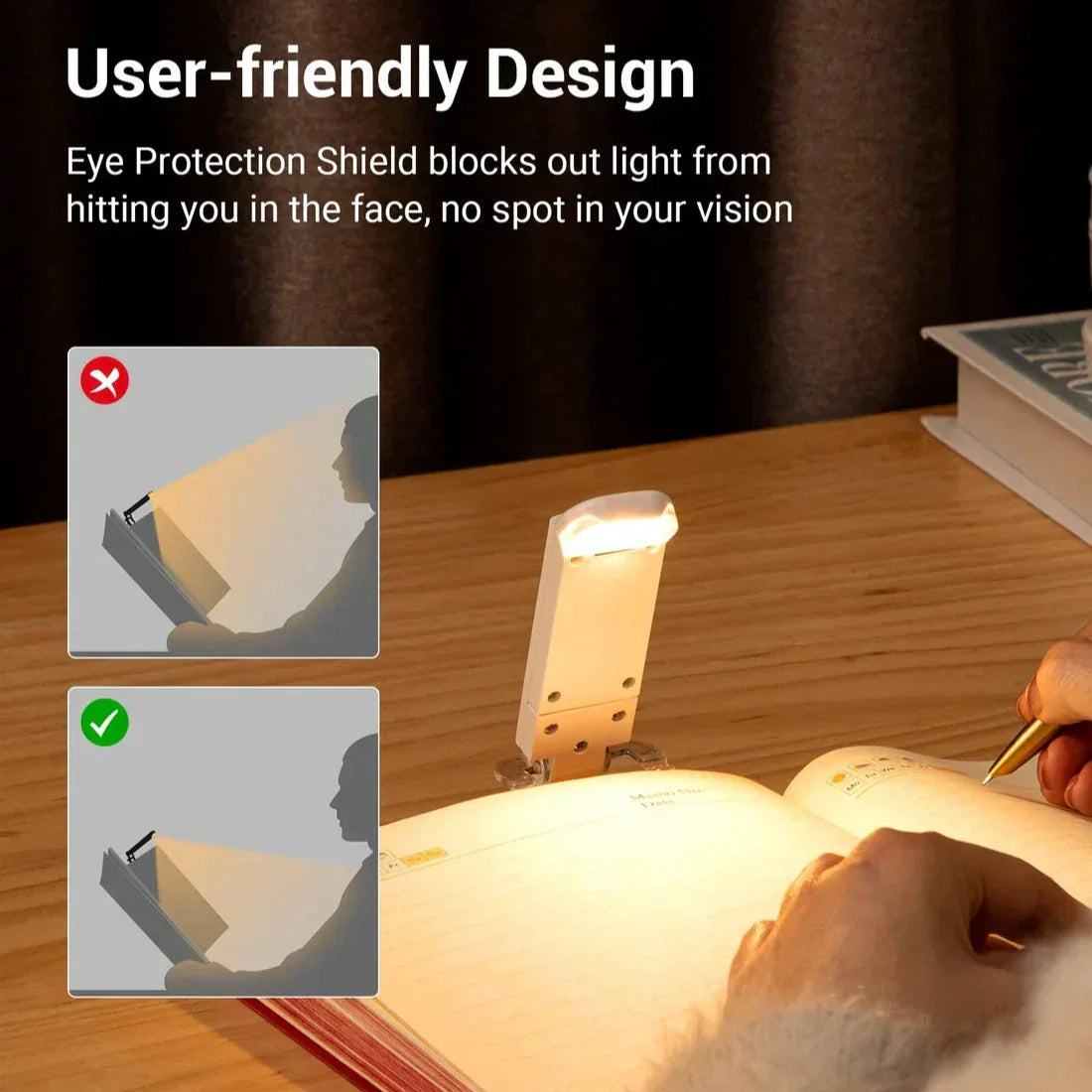 Rechargeable Book Reading Light | Brightness and Temperature Adjustable - Kalesh Monk