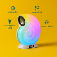 Conch Music Light Lamp, Desktop Smart Speaker Atmosphere Light, Alarm Clock Wake Up Light, Symphony Dynamic Smart Night Light Table Lamp, APP Control Light Adjustment with 2000mAh Battery - Kalesh Monk