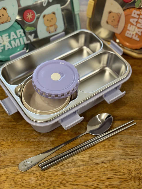 Bear Family Bento Stainless Steel lunch box - Kalesh Monk