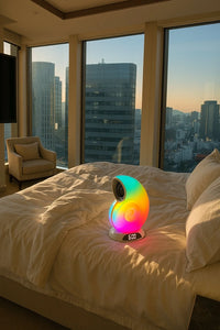 Conch Music Light Lamp, Desktop Smart Speaker Atmosphere Light, Alarm Clock Wake Up Light, Symphony Dynamic Smart Night Light Table Lamp, APP Control Light Adjustment with 2000mAh Battery - Kalesh Monk