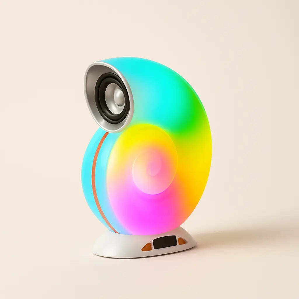 Conch Music Light Lamp, Desktop Smart Speaker Atmosphere Light, Alarm Clock Wake Up Light, Symphony Dynamic Smart Night Light Table Lamp, APP Control Light Adjustment with 2000mAh Battery - Kalesh Monk