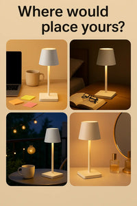Rechargeable LED Touch Lamp for Desk & Bedside | Wireless Dimmable Table Light | Minimalist Home & Office Decor - Kalesh Monk