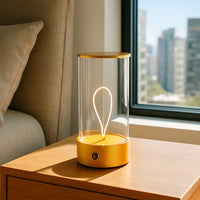 Modern Minimalist Cordless LED Table Lamp – Rechargeable Touch-Control Accent Light for Bedroom, Living Room, and Office - Kalesh Monk