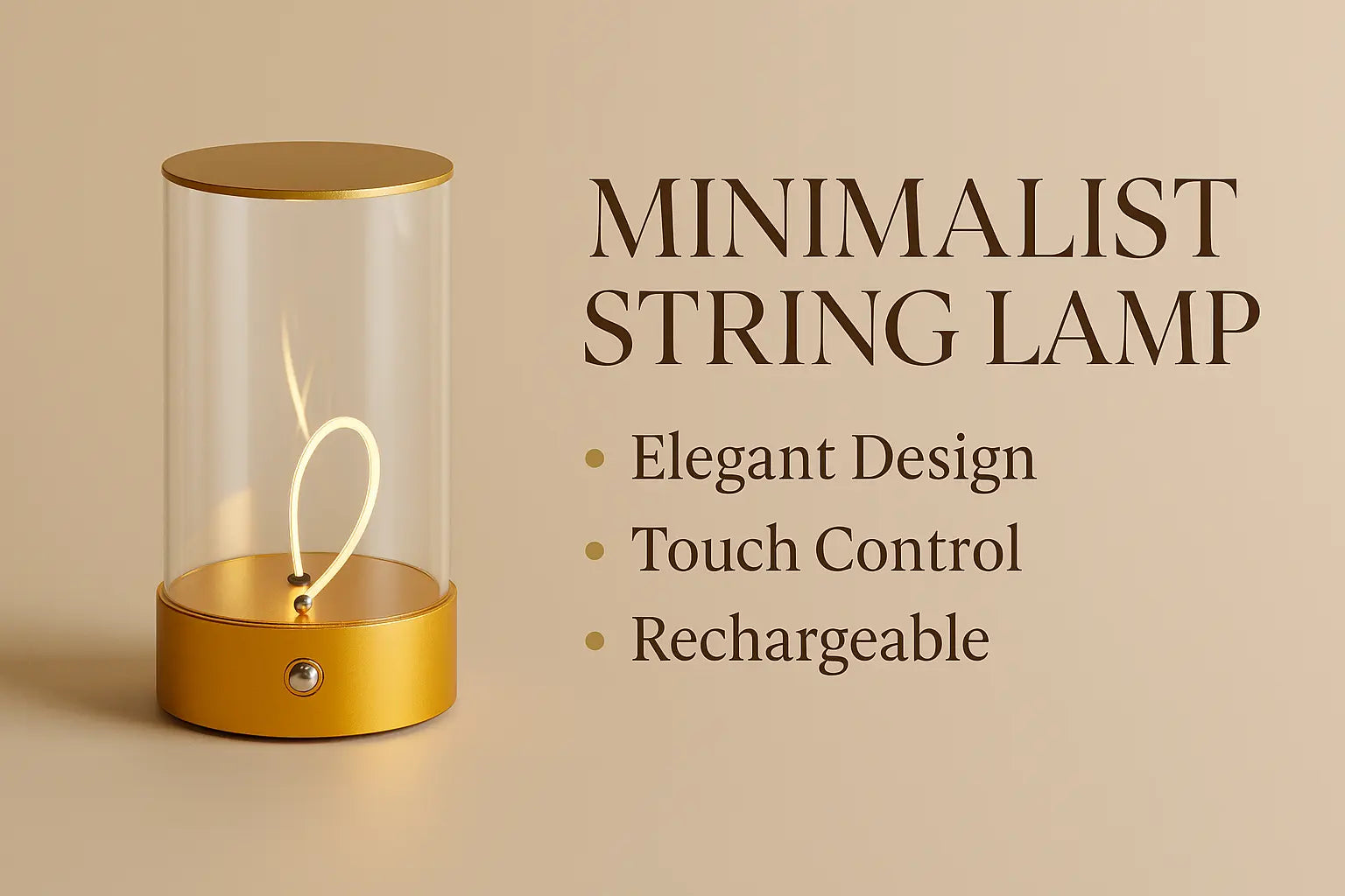 Modern Minimalist Cordless LED Table Lamp – Rechargeable Touch-Control Accent Light for Bedroom, Living Room, and Office - Kalesh Monk