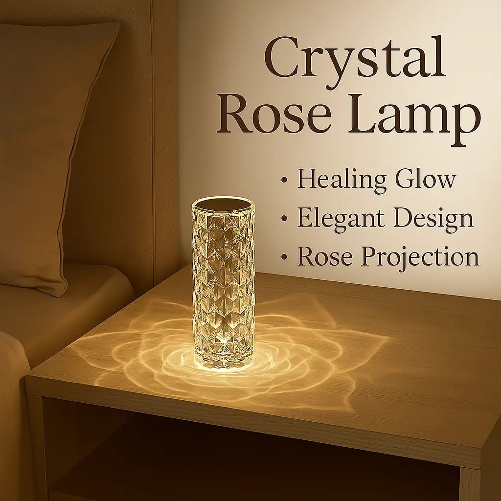 Crystal Rose Lamp with Remote – 16 Color LED Light | Luxury Ambient Mood Lighting for Bedroom, Living Room & Gifting - Kalesh Monk