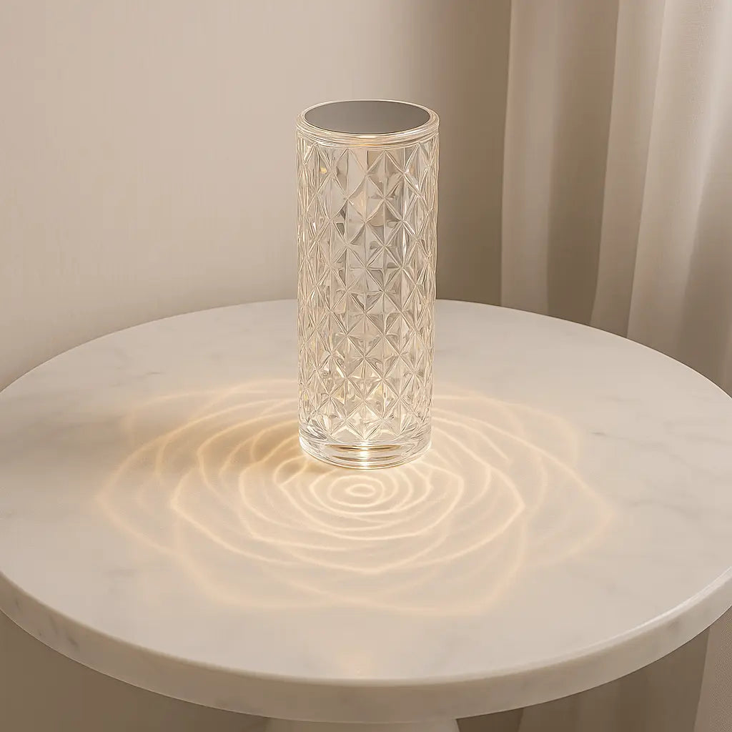 Crystal Rose Lamp with Remote – 16 Color LED Light | Luxury Ambient Mood Lighting for Bedroom, Living Room & Gifting - Kalesh Monk