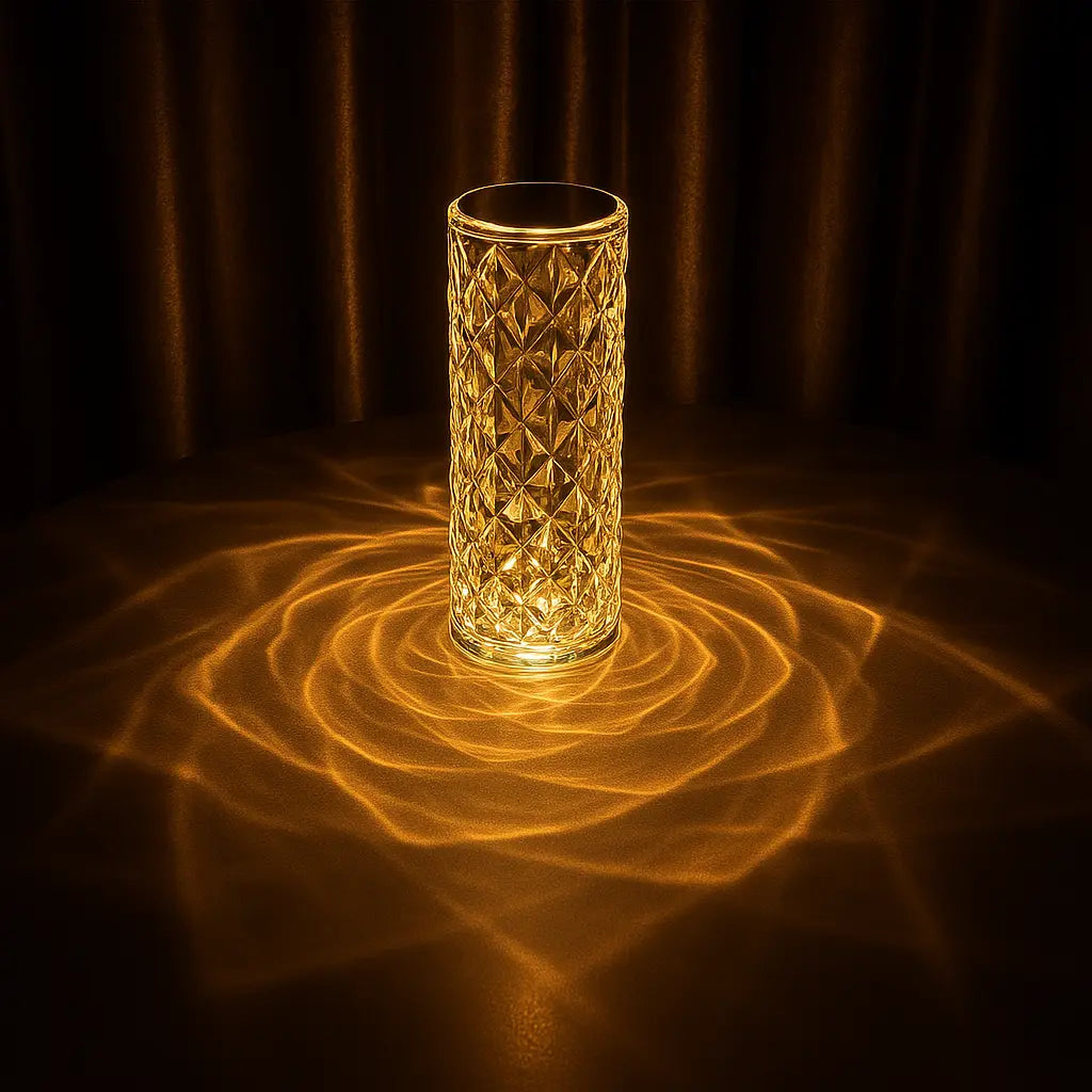 Crystal Rose Lamp with Remote – 16 Color LED Light | Luxury Ambient Mood Lighting for Bedroom, Living Room & Gifting - Kalesh Monk