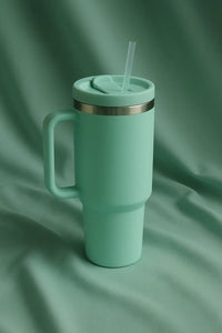 1180ml Stainless Steel Insulated Tumbler with Handle & Straw – Big Mood Mug for Coffee, Water, Iced Drinks | Leak-Proof, BPA-Free, Travel-Ready & Desk-Approved – Sip Hot, Sip Cold, Stay Kalesh