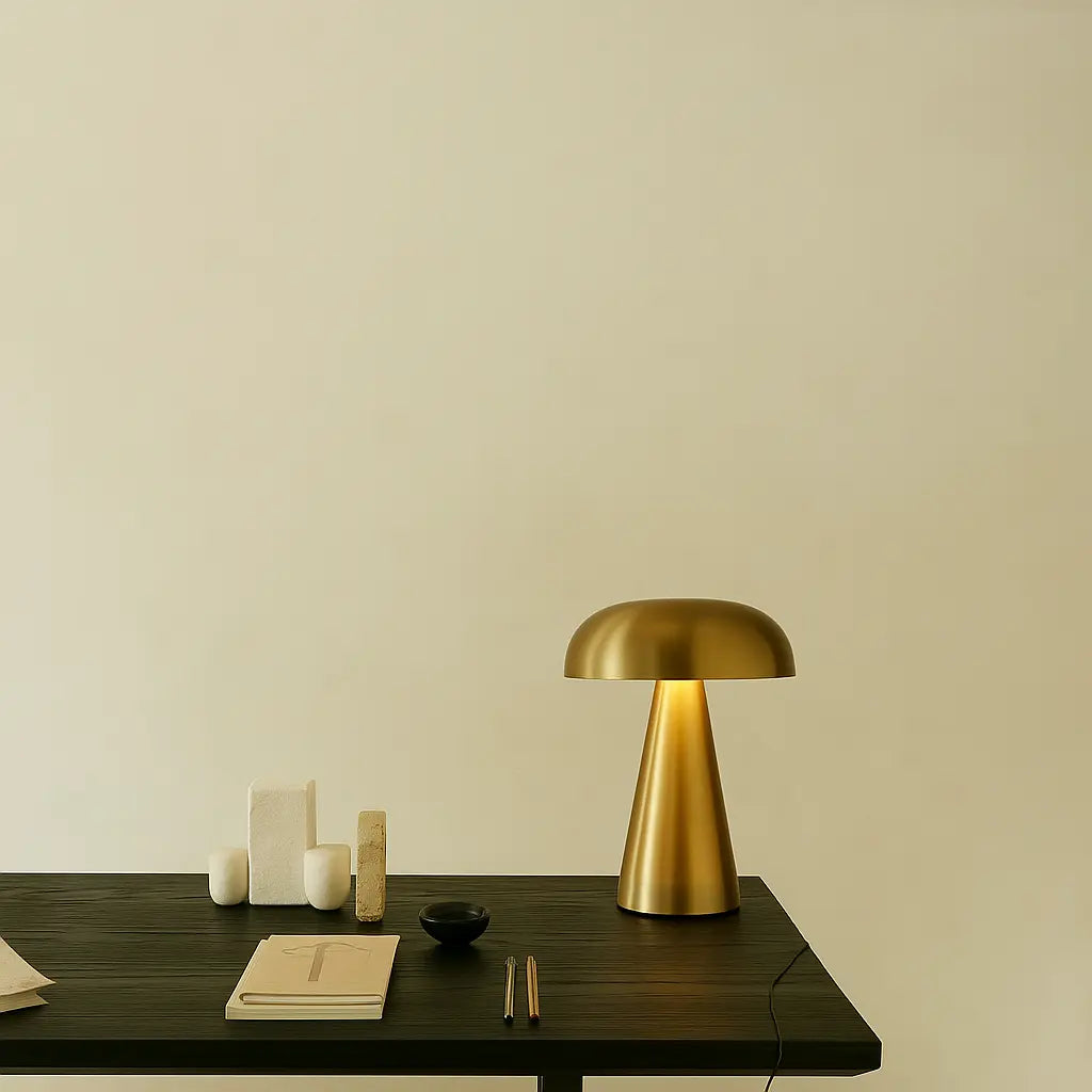 Minimalist Rechargeable LED Table Lamp – Touch Control, Cordless Bedside & Desk Light with Sleek Dome Design for Modern Home & Office - Kalesh Monk