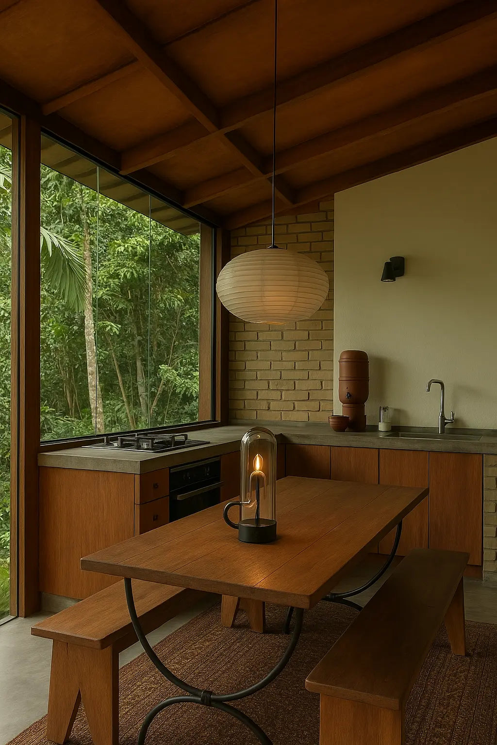 Glass-Top Rechargeable LED Table Lamp – Touch Control, Dimmable Cordless Light for Bedside, Desk & Modern Interiors - Kalesh Monk