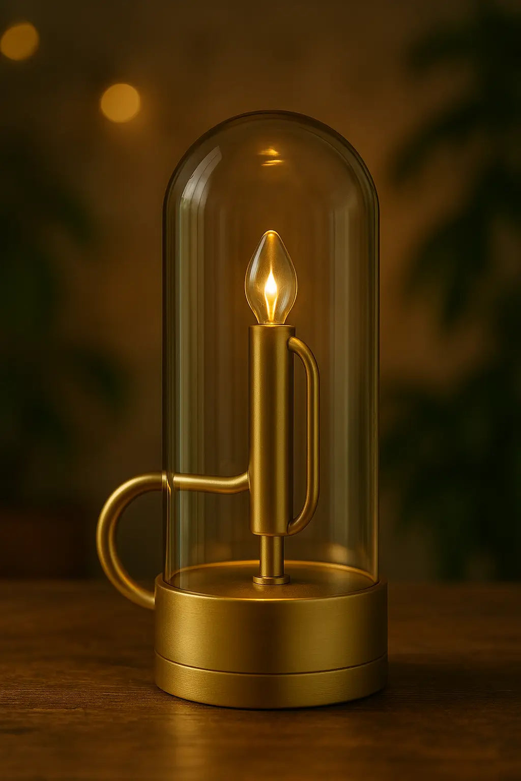 Glass-Top Rechargeable LED Table Lamp – Touch Control, Dimmable Cordless Light for Bedside, Desk & Modern Interiors - Kalesh Monk