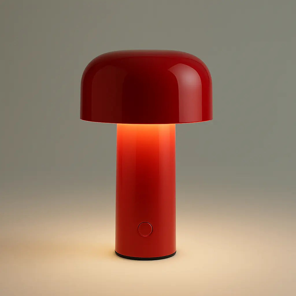 Mushroom-Top Rechargeable LED Table Lamp – Touch Dimming, Cordless Modern Desk & Bedside Light with Sleek Finish - Kalesh Monk