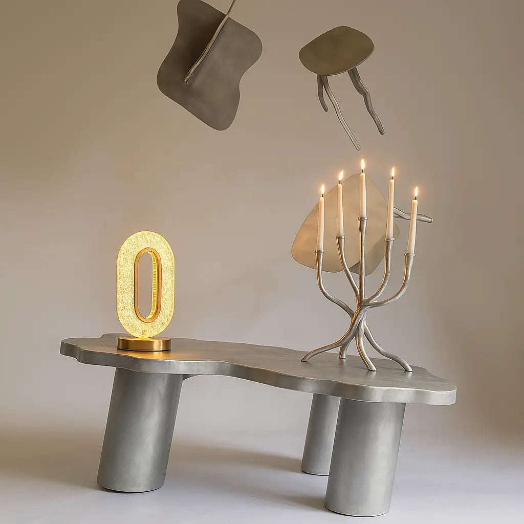 Oval Crystal Stand Night Lamp | LED Touch Night Lamp | Decorative for Desk and Table - Kalesh Monk