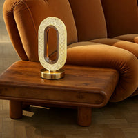 Oval Crystal Stand Night Lamp | LED Touch Night Lamp | Decorative for Desk and Table - Kalesh Monk