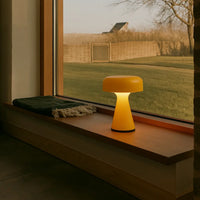 Mushroom-Top Rechargeable LED Table Lamp – Touch Dimming, Cordless Modern Desk & Bedside Light with Sleek Finish - Kalesh Monk