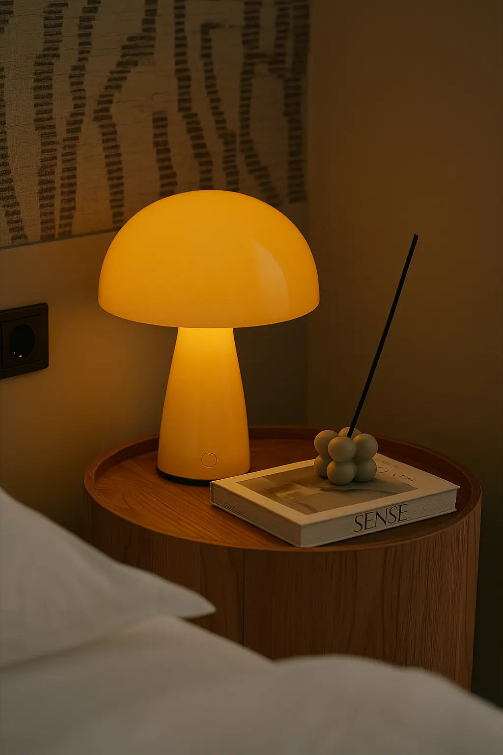 Mushroom-Top Rechargeable LED Table Lamp – Touch Dimming, Cordless Modern Desk & Bedside Light with Sleek Finish - Kalesh Monk