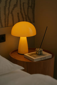 Mushroom-Top Rechargeable LED Table Lamp – Touch Dimming, Cordless Modern Desk & Bedside Light with Sleek Finish - Kalesh Monk