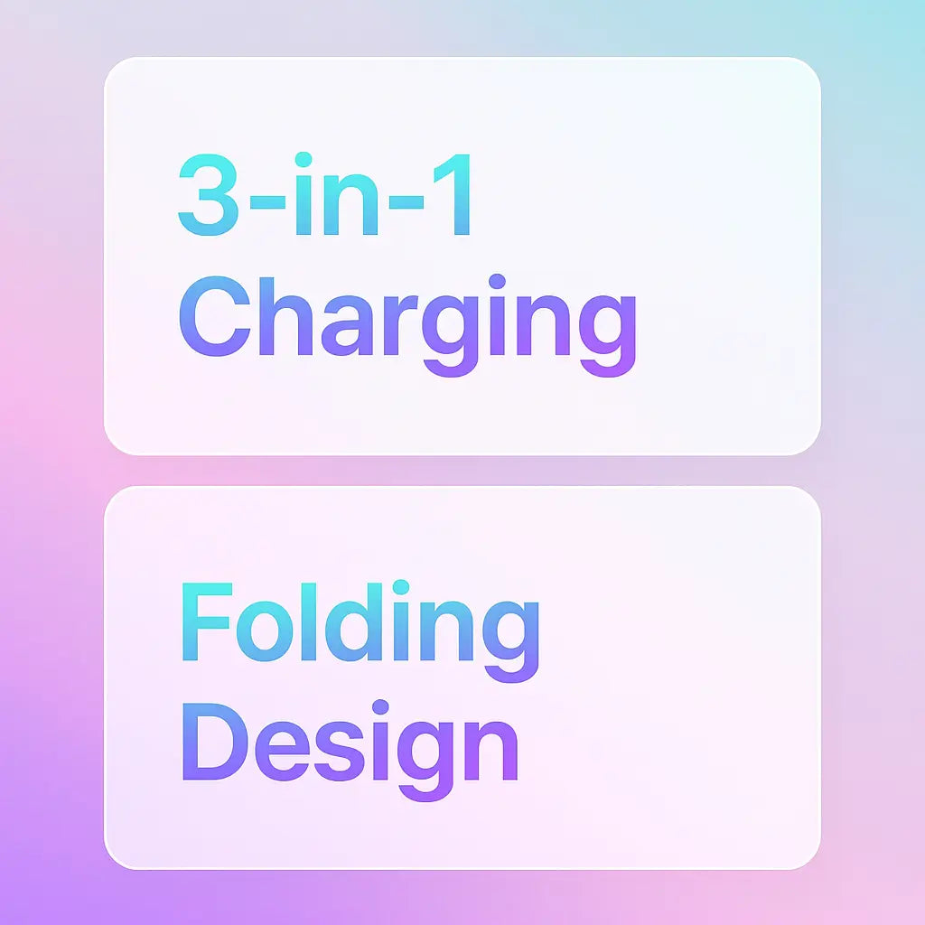 Magnetic Folding Mag-Safe Compatible with iPhone 16 to 12 Series | Compatible with only Apple Watch Series | AirPods 2, 3, Pro | 23W Charging | Wireless Charger - Pearl White - Kalesh Monk