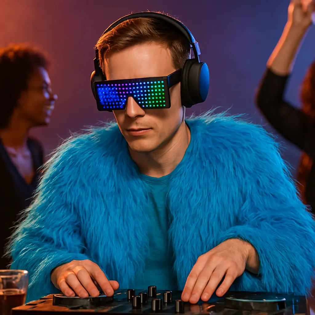 LED Glasses Light Up Dynamic Party Favor Glasses Festival Christmas USB Rechargeable LED Rave Glowing Flashing Glasses Sale price - Kalesh Monk