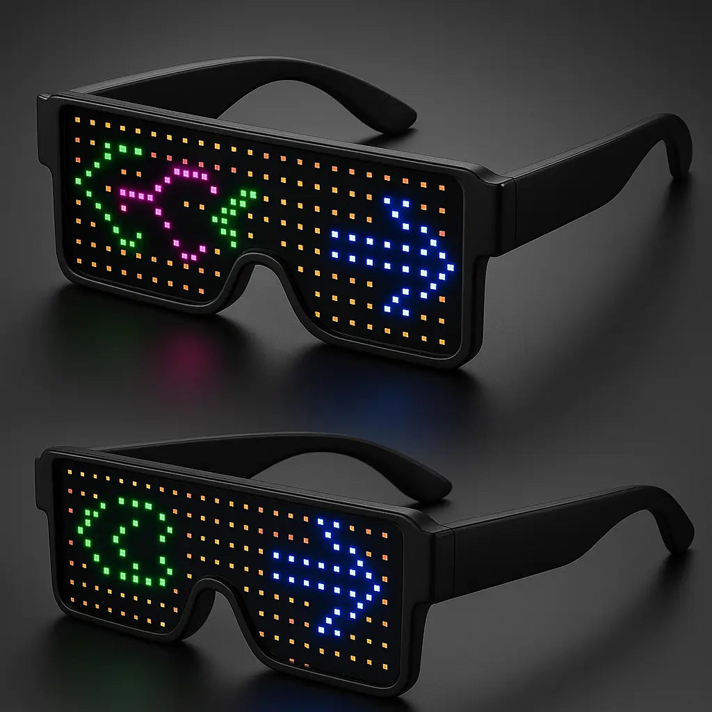 LED Glasses Light Up Dynamic Party Favor Glasses Festival Christmas USB Rechargeable LED Rave Glowing Flashing Glasses Sale price - Kalesh Monk