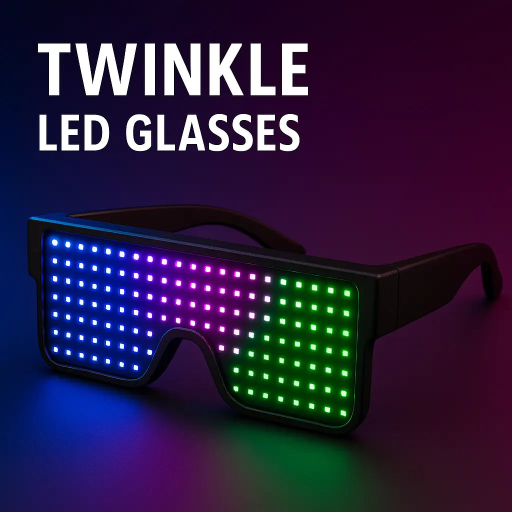 LED Glasses Light Up Dynamic Party Favor Glasses Festival Christmas USB Rechargeable LED Rave Glowing Flashing Glasses Sale price - Kalesh Monk