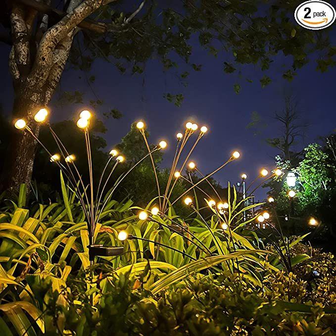 Solar Powered Firefly Lights Outdoor Solar Firefly Garden Light Waterproof Decorative Solar Lights for Pathway Decoration Warm - Kalesh Monk