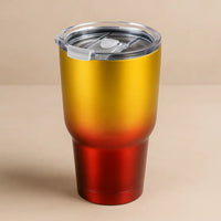 Stainless Steel Tumbler, Insulated Coffee Tumbler Cup with Lid Mug Double Wall Water Travel Coffee Cup for Home, Office, 880 ML (Yellow Red)